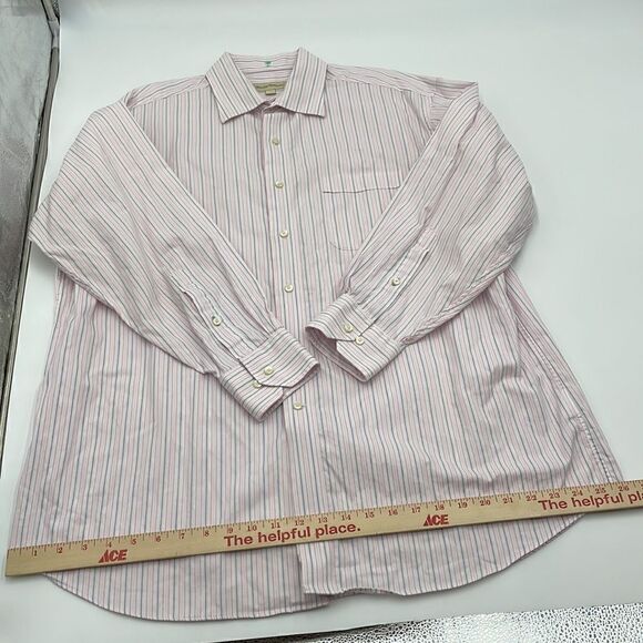 Cotton Tommy bahama pink blue and white striped long sleeve button down,17 32-33 - Picture 10 of 12